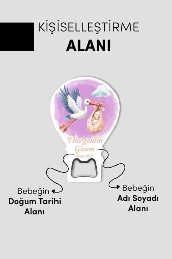 Yeni Doğan Kız Bebek Balon Magnet